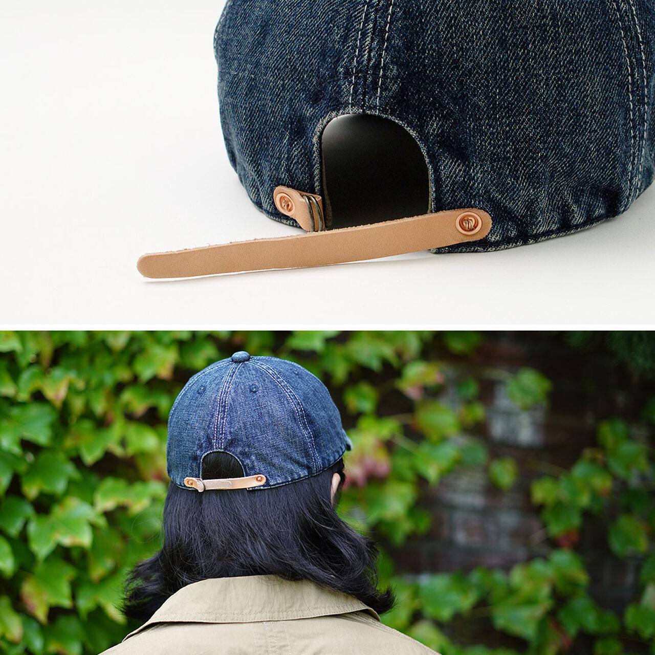 Special Order Selvage denim cap with initials badge,, large image number 8