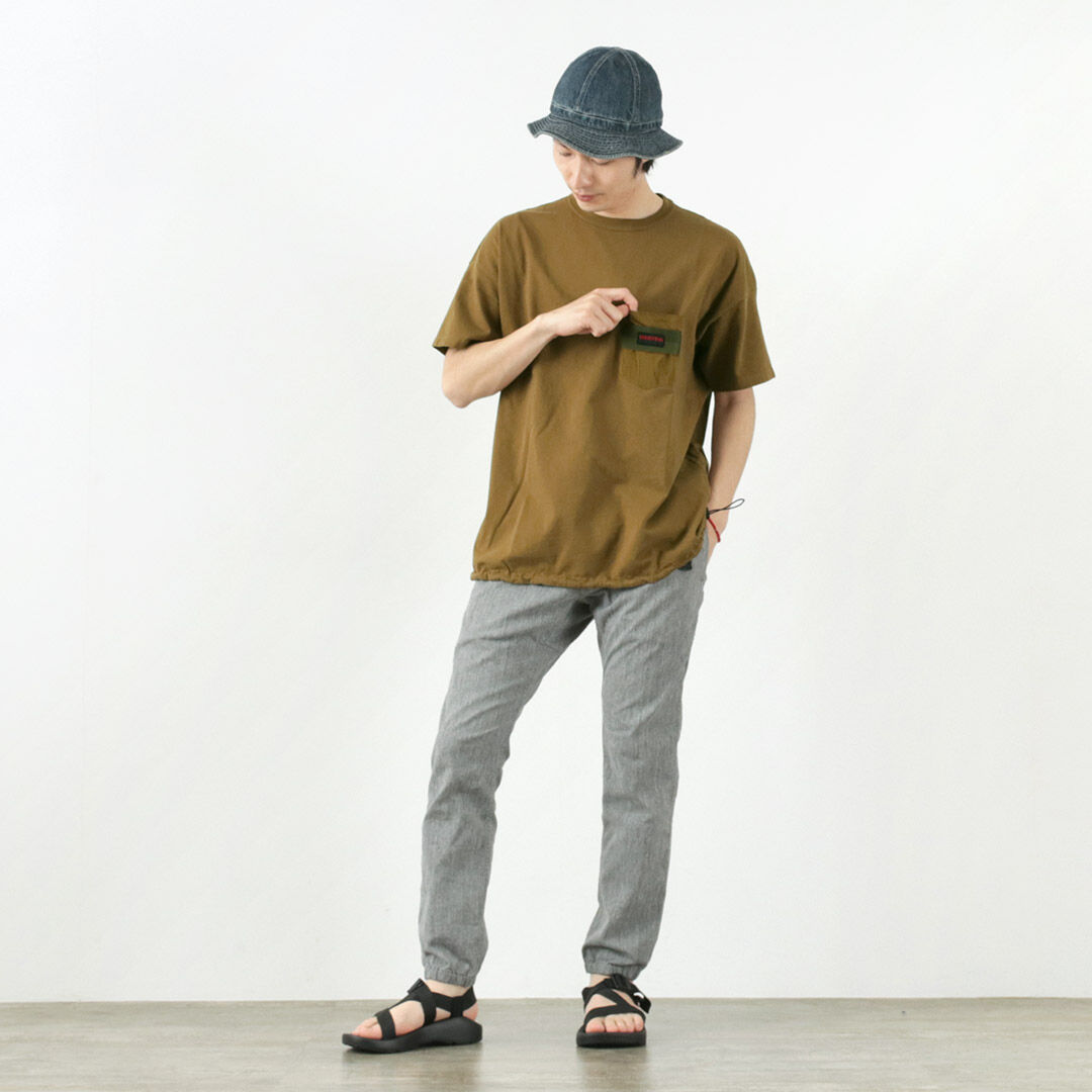 Collaboration jersey pocket T-shirt