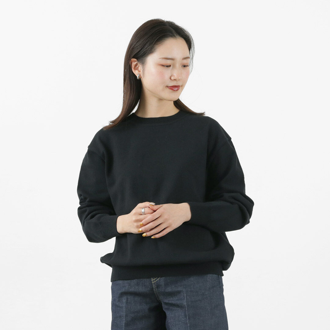 YONETOMI NEW BASIC Wave cotton knit pullover