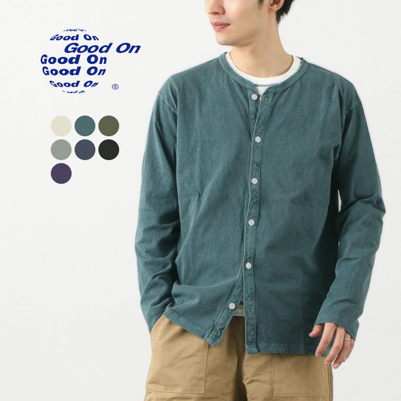 GOOD ON Special Order Color Crew neck TEE Cardigan