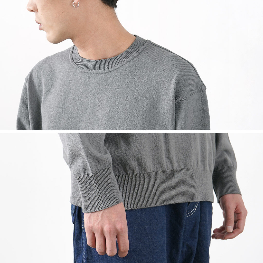 YONETOMI NEW BASIC Color Special Order Wave Cotton Knit Pullover