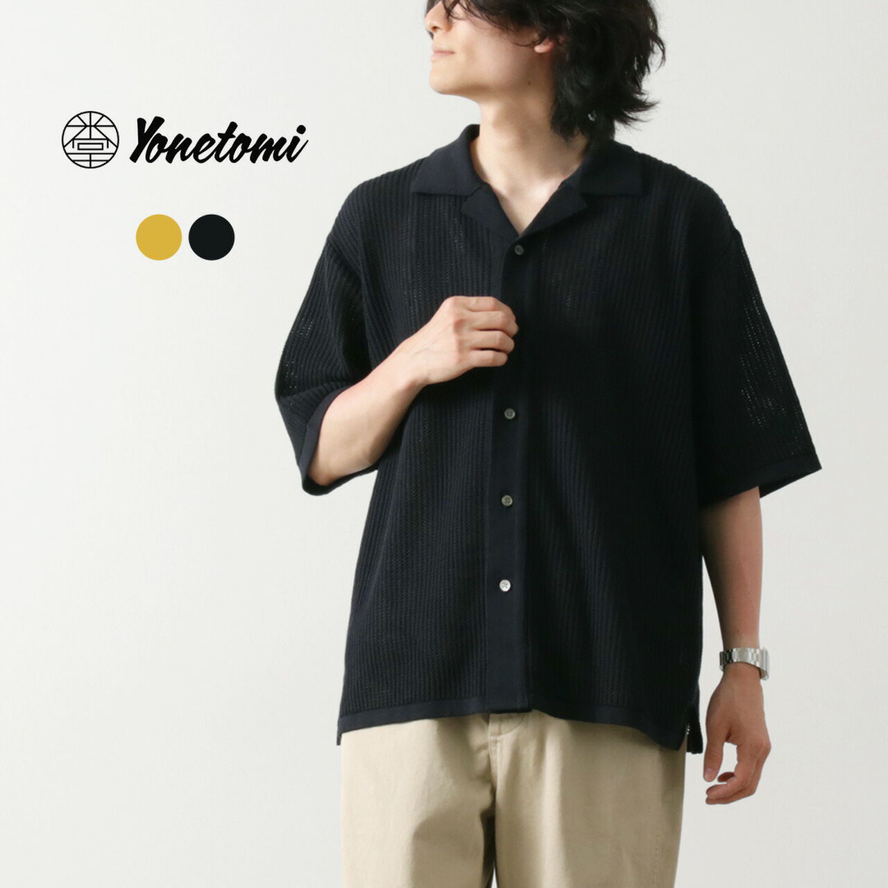Cotton SUKASHI Knit Shirt,, large image number 1