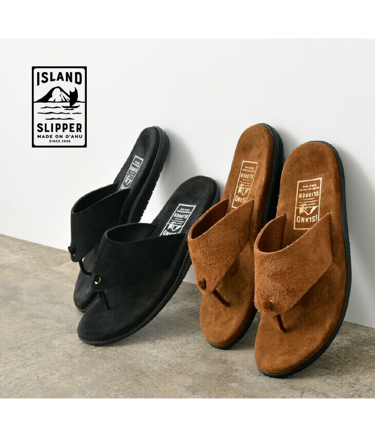 ISLAND SLIPPER Wide strap thong leather sandal