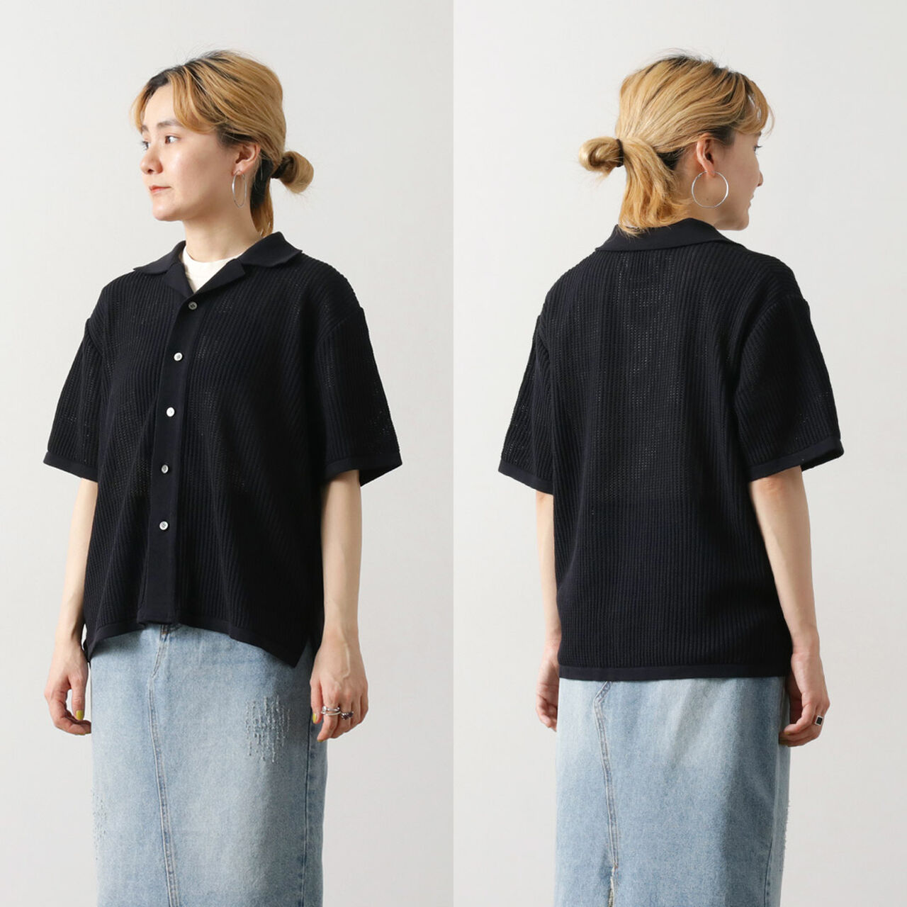 Cotton SUKASHI Knit Shirt,, large image number 12