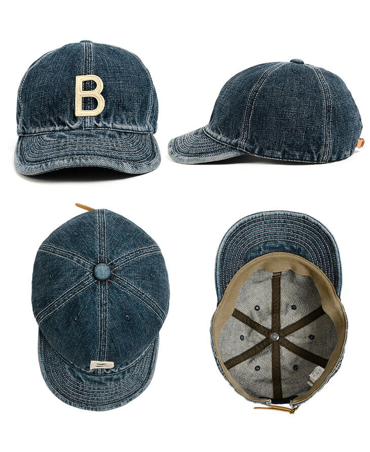 Special order selvage denim cap with initials badge