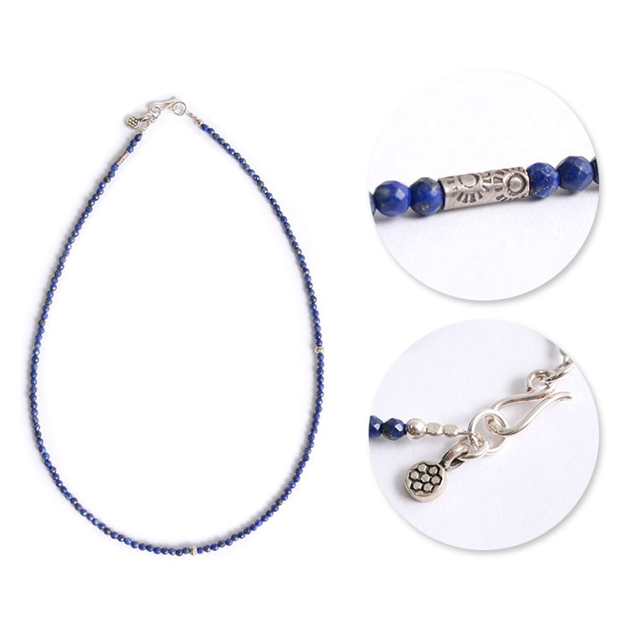 Lapis lazuli 3mm cut bead necklace / anklet,, large image number 6