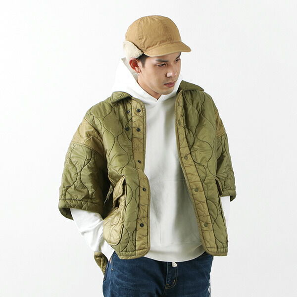 Military Ripstop Short Sleeve Quilted Shirt Jacket